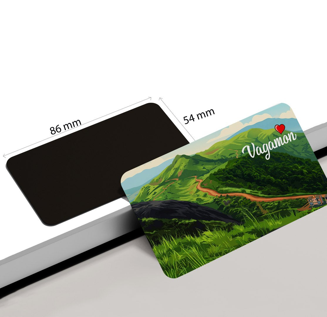 dhcrafts Rectangular Fridge Magnet Multicolor Kerala Vagamon Design Pack of 1 (8.6cm x 5.4cm)